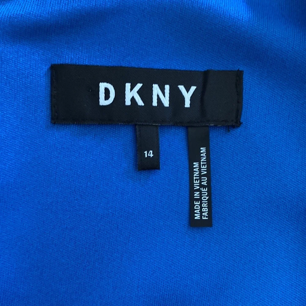 DKNY-Fit & Flare Sleeveless Dress-Blue-XL - Picture 3 of 5